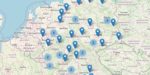 DiKo Standorte Deutschlandkarte