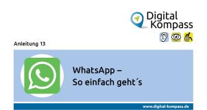 Links neben dem Titel der Anleitung: Abbildung des grün-weißen WhatsApp-Logo