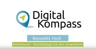 Bildschirmaufnahme der Aufzeichnung des Vortrags über die Schnitzeljagd mit dem Smartphone