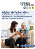 Titelblatt: eine ältere und eine jüngere Dame im Gespräch. Die jüngere hält zwei Smartphones in beiden Händen und zeigt sie der Älteren.