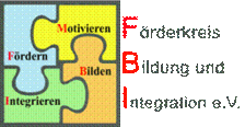 Logo des Förderkreis Bildung und Integration g.ev: 4 Puzzleteile