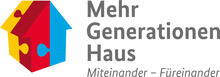 Logo des Mehrgenerationenhauses -schwarzer Schriftzug und ein Haus