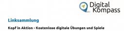 Kopfzeile der Linksammlung zu kostenlosen digitalen Übungen und Spielen