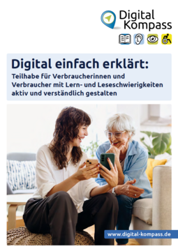 Titelblatt: eine ältere und eine jüngere Dame im Gespräch. Die jüngere hält zwei Smartphones in beiden Händen und zeigt sie der Älteren.